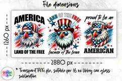 Patriotic Libbey Can Glass Wrap, 16 oz Can Glass Sublimation Product Image 2