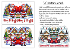 Funny Christmas Card Design, Printable A4 Holiday, Cut-out Product Image 2