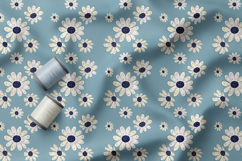 Daisies Seamless Patterns, Minimal Boho Floral Digital Paper Product Image 2