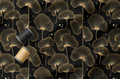 Art Deco Ginkgo Floral Seamless Patterns, Modern Floral Product Image 2