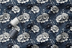 Vibrant Ink Peonies Seamless Patterns, Floral Designs Product Image 3