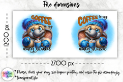 Cute Winter Animals Mag Wrap, Hot Cocoa Mug Wrap PNG Product Image 3