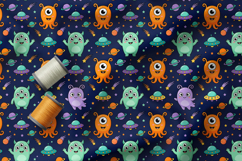 Cute Halloween Monsters Pattern, Alien Monster Collection Product Image 3