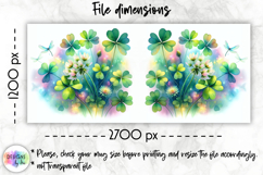 Lucky Clover St Patrick Mug Wrap, Watercolor Floral Shamrock Product Image 3