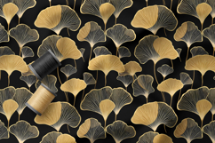 Art Deco Ginkgo Floral Seamless Patterns, Modern Floral Product Image 4