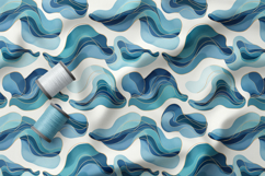 Fluid Ocean Abstract Shapes Patterns, Digital Paper Product Image 5