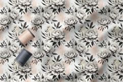 Vibrant Ink Peonies Seamless Patterns, Floral Designs Product Image 5