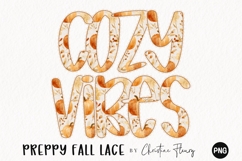 Preppy Pumpkin Fall Lace PNG Alphabet | Sublimation Font Product Image 2