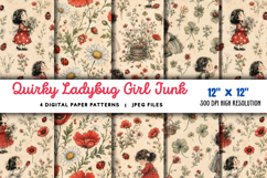 Quirky Ladybug Girl Junk Journal JPG Product Image 1
