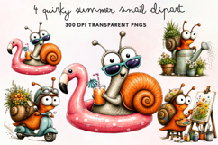 Quirky Summer Snail Clipart PNG Product Image 1