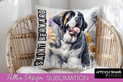 Dog Pillow Cover - Dog Mom Floral Pillow Sublimation Product Image 1