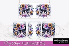Saluki Mug Wrap Dog Sublimation Floral PNG Product Image 1