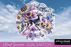 Saluki Wind Spinner Dog Sublimation Floral PNG Product Image 1