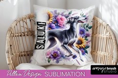 Dog Pillow Cover - Dog Mom Floral Pillow Sublimation Product Image 1