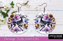 Saluki Earrings Dog Sublimation Floral PNG Product Image 1