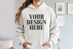 Sand Gildan 18500 Hoodie Mockup ,Cozy Unisex Sweatshirt Mock Product Image 1