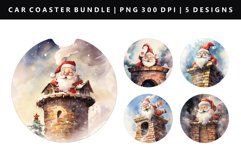 Funny Santa Keychain And Car Coaster Sublimation Design Product Image 1