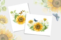 Watercolor sunflowers with gold frames Product Image 7