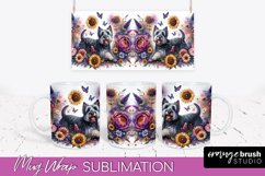 Scottish Terrier Mug Wrap Dog Sublimation Floral PNG Product Image 1