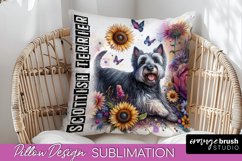 Dog Pillow Cover - Dog Mom Floral Pillow Sublimation Product Image 1