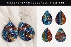Sequin Teardrop Earring Sublimation PNG Design Product Image 1