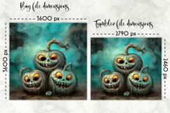 Halloween Lunch Bag Sublimation | Creepy Vintage Pumpkins Product Image 2
