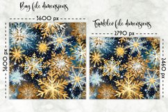 Shimmering Golden Snowflakes Lunch Bag | Snowflakes Tumbler Product Image 2