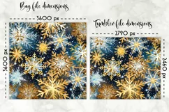 Shimmering Golden Snowflakes Lunch Bag | Snowflakes Tumbler Product Image 2