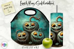 Halloween Lunch Bag Sublimation | Creepy Vintage Pumpkins Product Image 1