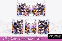 Shiba Inu Mug Wrap Dog Sublimation Floral PNG Product Image 1