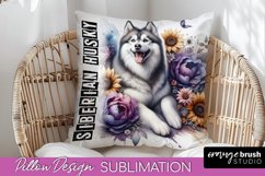 Dog Pillow Cover - Dog Mom Floral Pillow Sublimation Product Image 1