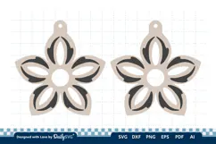 Simple Flower Earring SVG | Minimalist Laser Cut Jewelry Product Image 2
