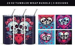 Skull 20oz Tumbler Wrap | Sublimation PNG Design Product Image 1