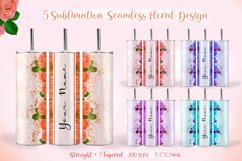 5  Skinny Tumbler wrap sublimation seamless floral design