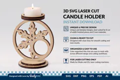 Snowflake Candle Holder SVG Product Image 3