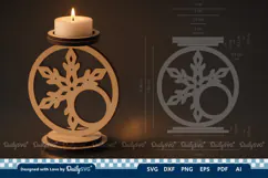 Snowflake Candle Holder SVG Product Image 2