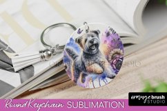 Soft Coated Wheaten Terrier Keychain Dog Sublimation Floral Product Image 1