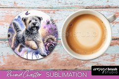 Soft Coated Wheaten Terrier Round Coaster Dog Sublimation Product Image 1
