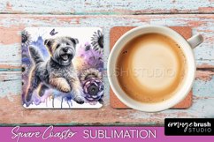 Soft Coated Wheaten Terrier Square Coaster Dog Sublimation Product Image 1