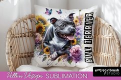 Dog Pillow Cover - Dog Mom Floral Pillow Sublimation Product Image 1