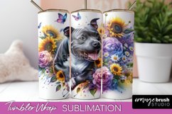 Staffordshire Bull Terrier Tumbler Wrap Dog Sublimation PNG Product Image 1