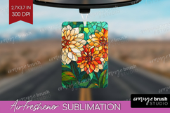 Stained Glass Air Freshener PNG - Flowers PNG Sublimation Product Image 1