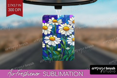 Stained Glass Air Freshener PNG - Flowers PNG Sublimation Product Image 1