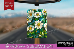 Stained Glass Air Freshener PNG - Flowers PNG Sublimation Product Image 1