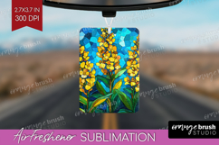 Stained Glass Air Freshener PNG - Flowers PNG Sublimation Product Image 1