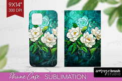 Stained Glass Phone Case PNG - Flowers Case PNG Sublimation Product Image 1