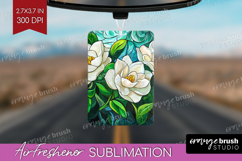 Stained Glass Air Freshener PNG - Flowers PNG Sublimation Product Image 1