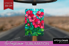 Stained Glass Air Freshener PNG - Flowers PNG Sublimation Product Image 1