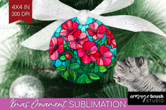 Stained Glass Ornament PNG - Flowers PNG Sublimation Product Image 1
