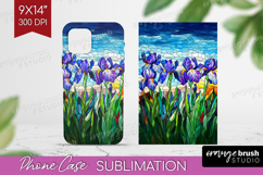 Stained Glass Phone Case PNG - Flowers Case PNG Sublimation Product Image 1